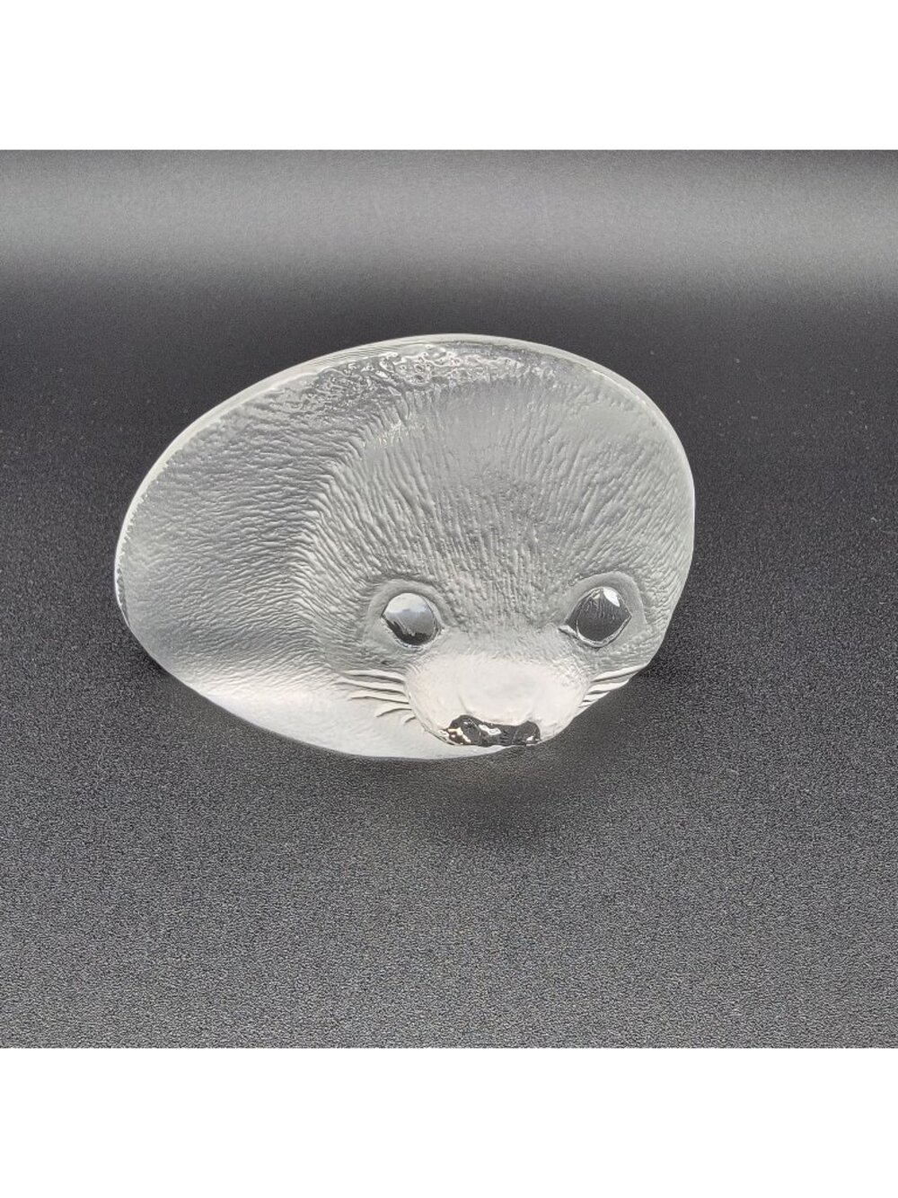 Mats Jonasson Signed Crystal Baby Seal Paperweight 8803